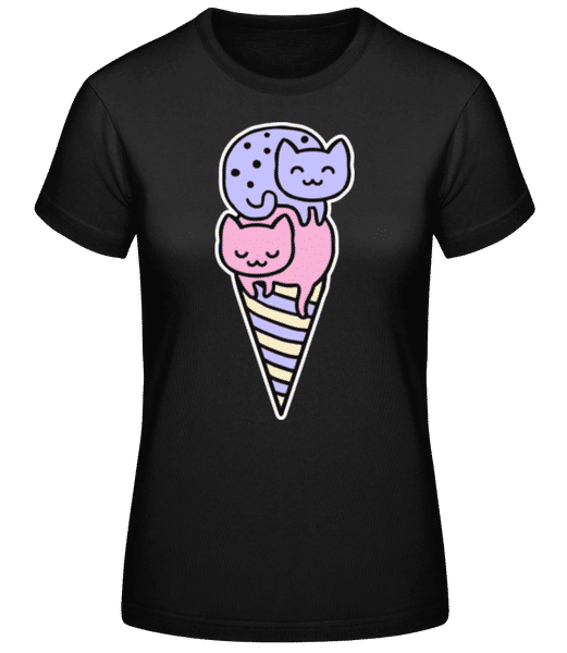 Aperçu: Glace De Chats - T-shirt standard Femme - Noir - Devant