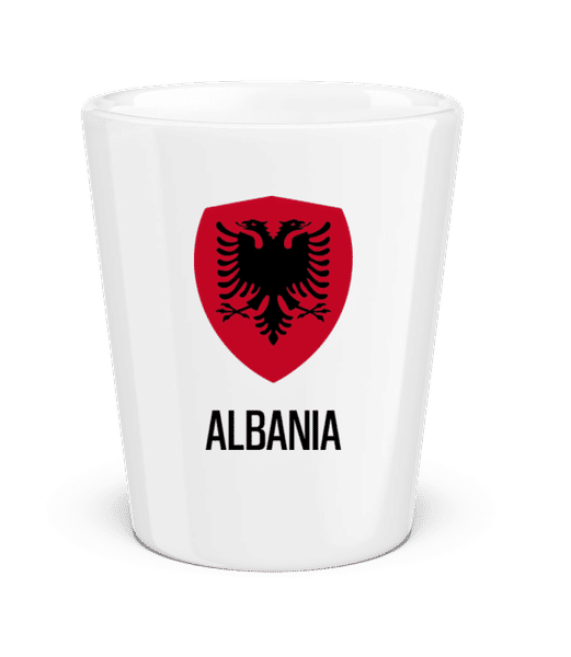 Preview: Albania - Shot Glass - White - Front