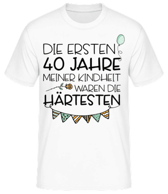 Die Ersten 40 Jahre Meiner Kindheit - Männer Basic T-Shirt - Weiß - Vorne