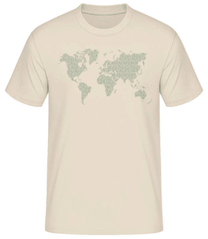 Vorschau: Platine Weltkarte - Männer Basic T-Shirt - Creme - Vorne