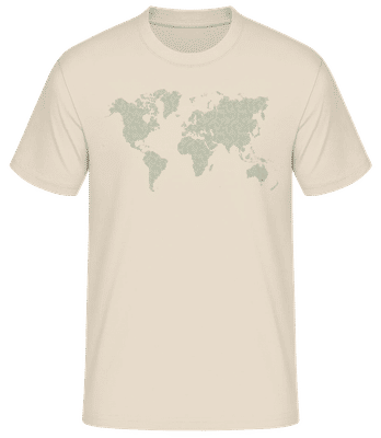 Circuit Board World Map - Camiseta básica para hombre - Crema - delante