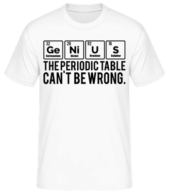 Periodic Table Genius - T-shirt standard Homme - Blanc - Devant