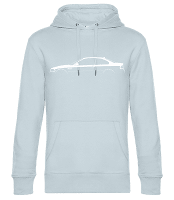 'BMW M3 Coupe E46' Silhouette - Unisex Premium Hoodie - Hellblau - Vorne