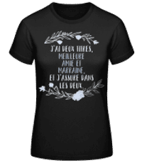 Meilleure Amie Et Marraine - T-shirt standard Femme - Noir - Devant