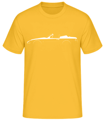 'Porsche 968 Cabriolet' Silhouette - Camiseta básica para hombre - Amarillo dorado - delante