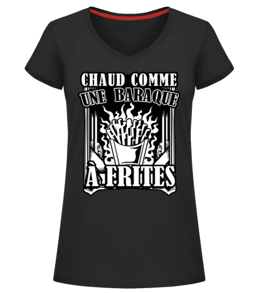 Aperçu: Comme Une Baraque À Frites - T-shirt col en V Femme - Noir - Devant
