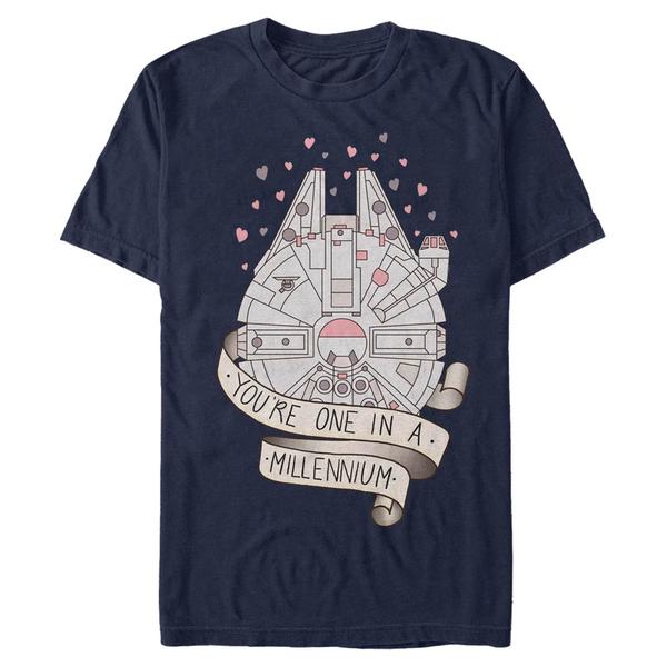 Aperçu: Star Wars - Millennium Falcon One in a Mill - Homme T-shirt - Bleu marine - Devant