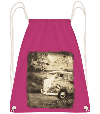 Festival Bus - Sac à dos Drawstring - Magenta - Vorn