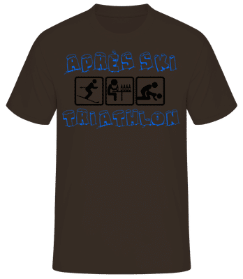 Après Ski Triathlon - Men's Basic T-Shirt - Brown - Front