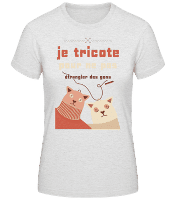 Je Tricote - T-shirt standard Femme - Gris chiné - Devant