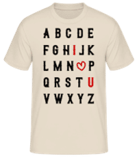 Je T'Aime Alphabet - T-shirt standard Homme - Crème - Devant