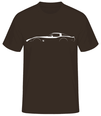 'Chevrolet Corvette C3 Coll.' Silhouette - Pánské basic tričko - Hnědá - Napřed