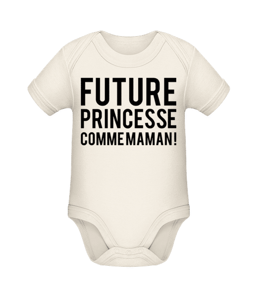 Aperçu: Future Princesse Comme Maman - Body manches courtes bio - Crème - Devant