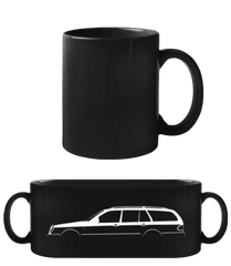 'Mercedes-Benz E Estate S210' Silhouette · Black Mug