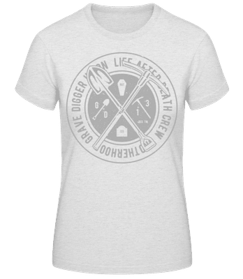 Grave Digger - Frauen Basic T-Shirt - Grau meliert - Vorne