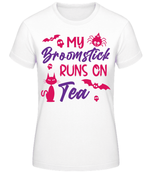 Aperçu: My Broomstick Runs On Tea - T-shirt standard Femme - Blanc - Devant