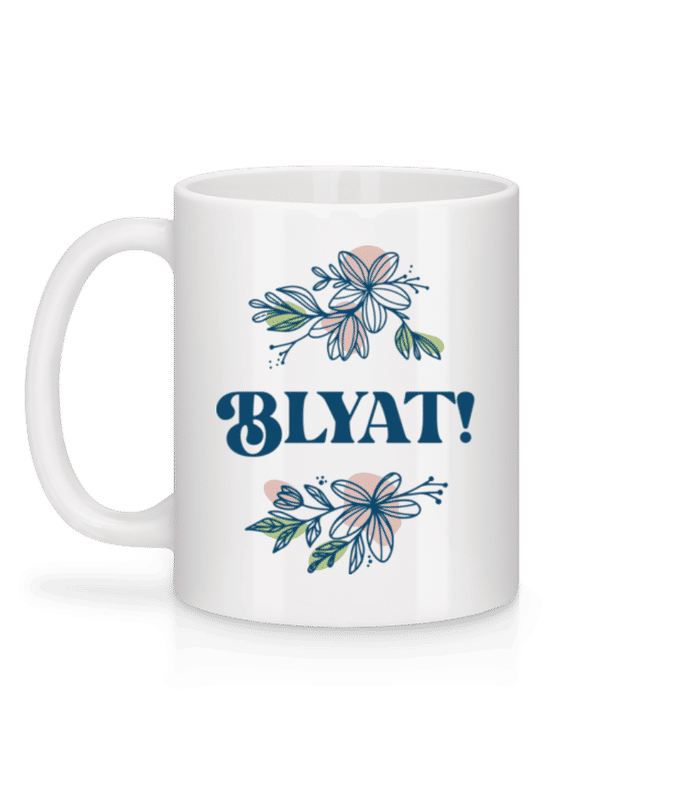 Náhled: Blyat - Keramický hrnek - Bílá - Vzadu