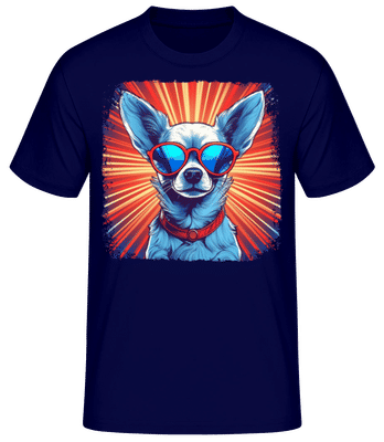 Chihuahua Hippie Look - Camiseta básica para hombre - Marino - delante