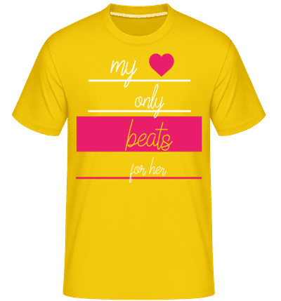 My Love Only Beats For Her -  Shirtinator Men's T-Shirt - Golden yellow - Front