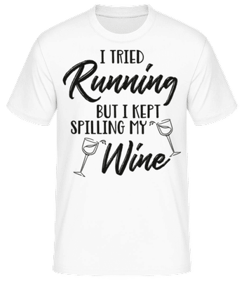 Tried Running But The Wine Kept Spilling - T-shirt standard Homme - Blanc - Devant