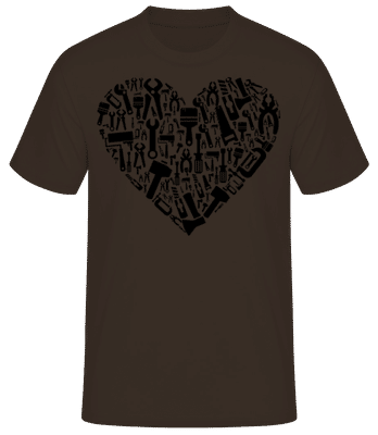 Love DIY Heart - Männer Basic T-Shirt - Braun - Vorne