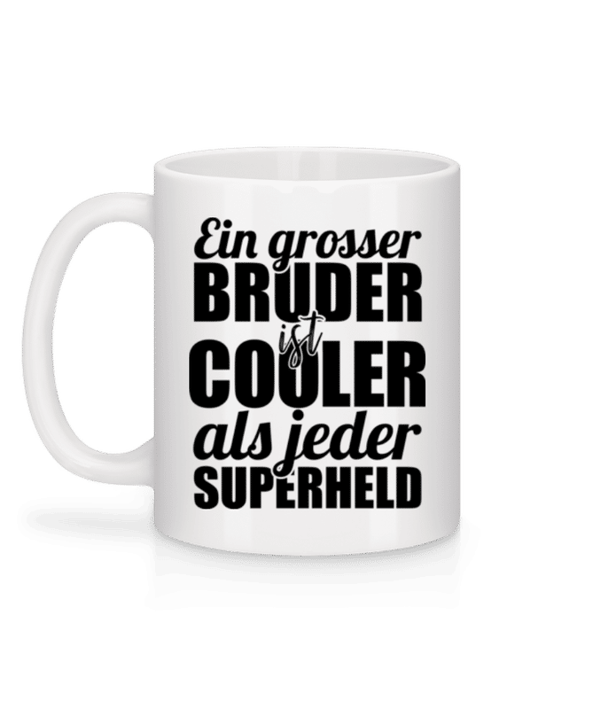 Vorschau: Großser Bruder Superheld - Tasse - Weiß - Hinten