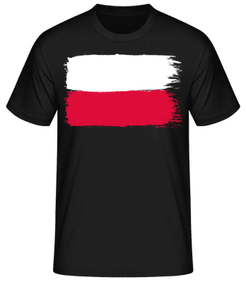 Země Vlajka Polsko - Pánské basic tričko - Černá - Napřed
