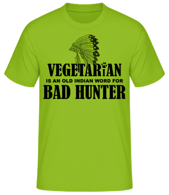 Vegetarian Bad Hunter Indian - Pánské tričko B&C - Limetová - Napřed