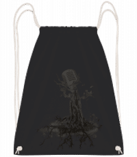 Microphone Tree - Drawstring batoh se šňůrkami - Černá - Napřed