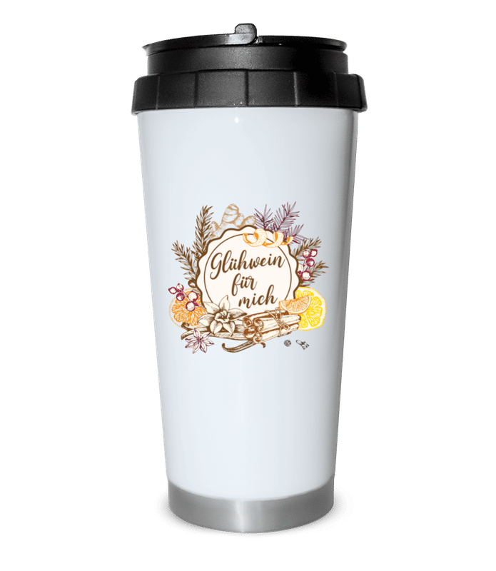 Vorschau: Gluehwein Fuer Mich - Thermobecher - Weiß - Vorne