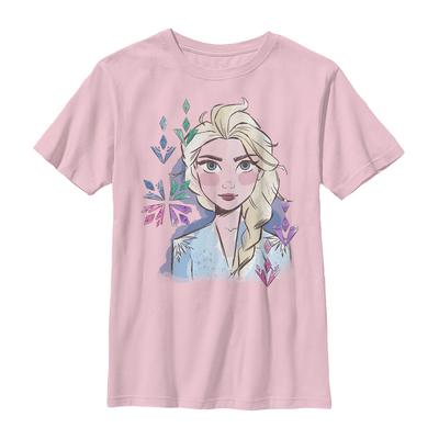Disney - Frozen - Elsa Face - Kids T-Shirt - Pink - Front