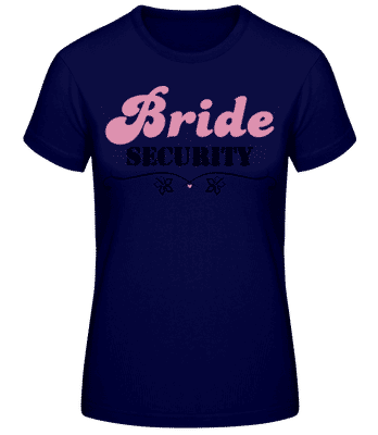 Bride Security Flowers - Women's Basic T-Shirt - Navy - Front