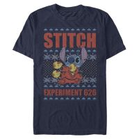 Disney Classics - Lilo & Stitch - Stitch Experiment 626 - Vánoce - Pánské Tričko - Namořnická modrá - Napřed