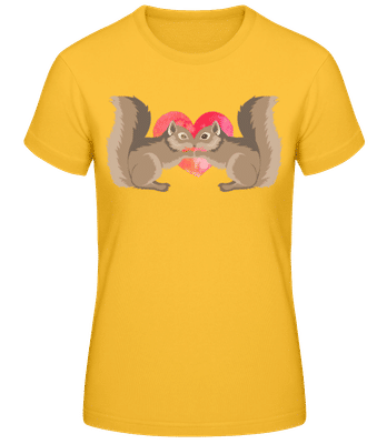 Squirrel Love - Women's Basic T-Shirt - Golden yellow - Front