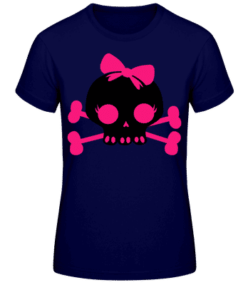 Boucle rose tête de mort emo - T-shirt standard Femme - Bleu marine - Devant