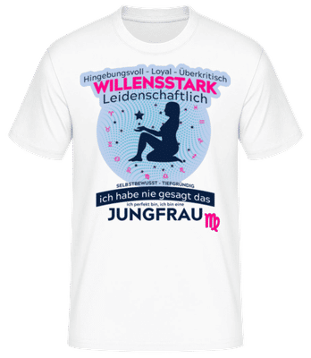 Sternzeichen Jungfrau Blau - Männer Basic T-Shirt - Weiß - Vorne