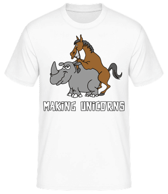 Making Unicorns - Männer Basic T-Shirt - Weiß - Vorne