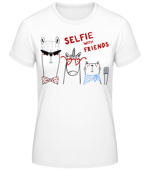 Aperçu: Selfie With Friends - T-shirt standard Femme - Blanc - Devant