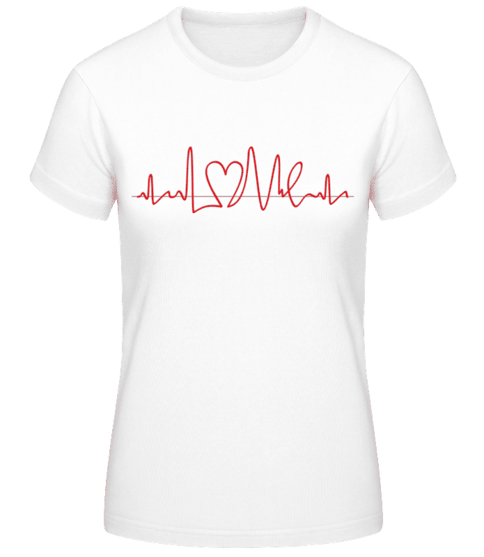 Vista previa: Heart Frequency - Camiseta básica de mujer - Blanco - delante