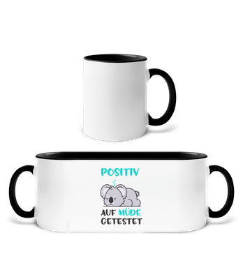 Positiv Auf Müde Getestet - Tasse zweifarbig - Weiß / Schwarz - Vorne