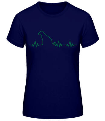 Heartbeat Dog - Women's Basic T-Shirt - Navy - Front