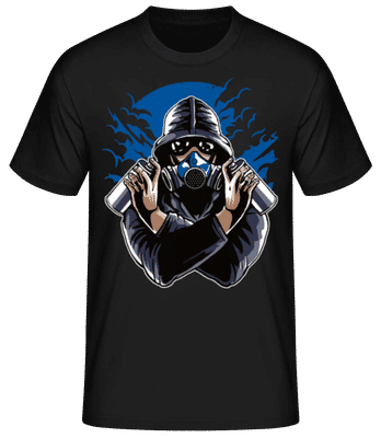 Graffiti Gasmask - Pánské basic tričko - Černá - Napřed