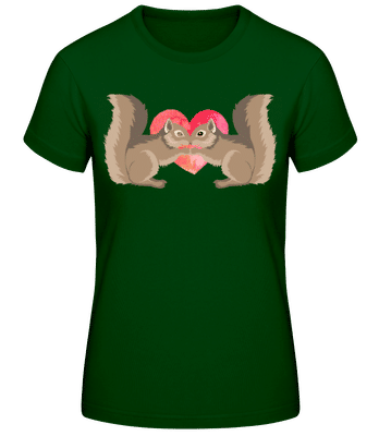 Squirrel Love - Women's Basic T-Shirt - Bottle green - Front