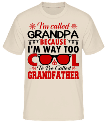 Way Too Cool Grandpa - Männer Basic T-Shirt - Creme - Vorne