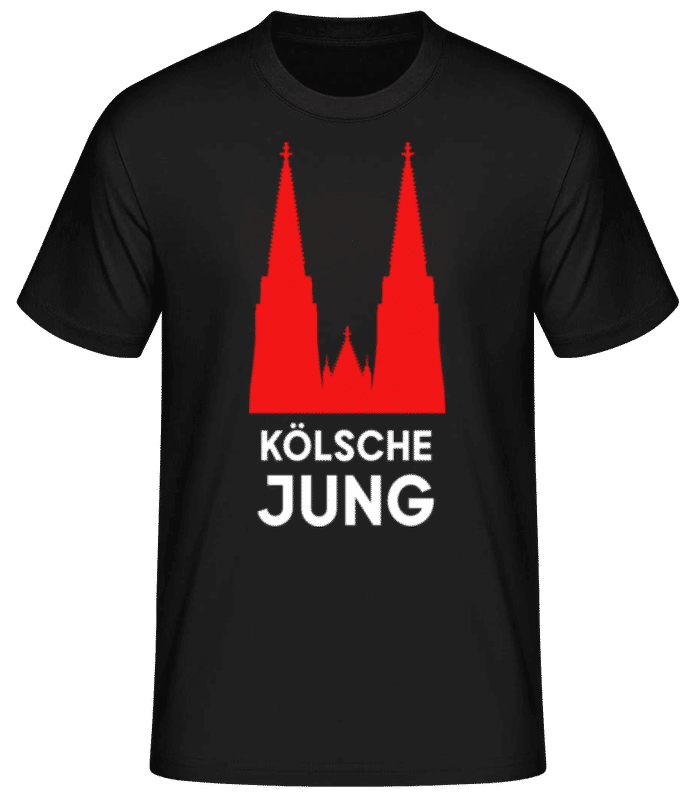 Vorschau: Kölsche Jung - Männer Basic T-Shirt - Schwarz - Vorne