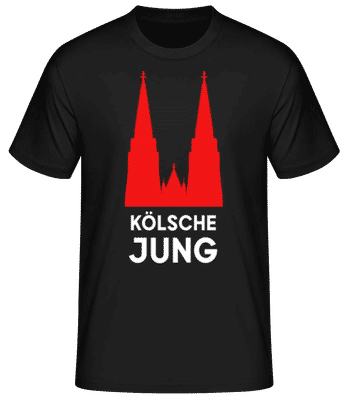 Kölsche Jung - Männer Basic T-Shirt - Schwarz - Vorne