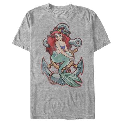 Disney - Ariel La Petite Sirène - Malá mořská víla Anchor - Homme T-shirt - Gris chiné - Devant