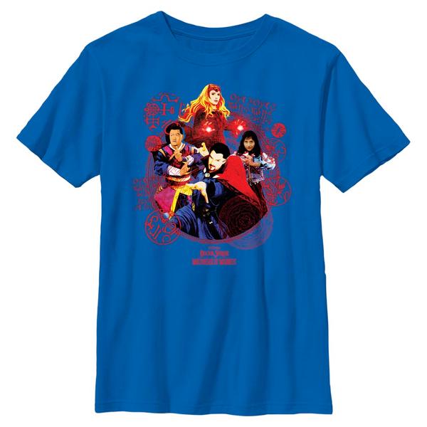 Aperçu: Marvel - Doctor Strange - Photo de groupe Badge Of Heroes - Enfant T-shirt - Bleu royal - Devant