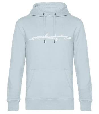 'Porsche 718 Boxster 982' Silhouette - Unisex premium mikina - Svetlo modrá - Predné