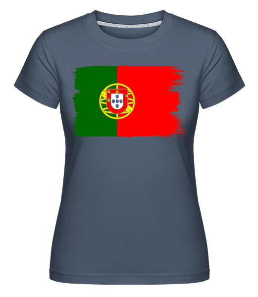 Preview: Country Flag Portugal - Shirtinator Women's T-Shirt - Denim - Front